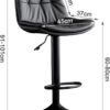Swivel Adjustable Height Barstool- Black - Image 3