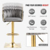 Opulent Velvet High Bar Chair- Grey - Image 3