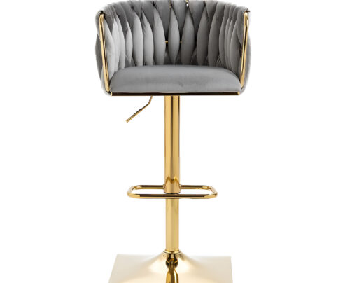 Opulent Velvet High Bar Chair- Grey